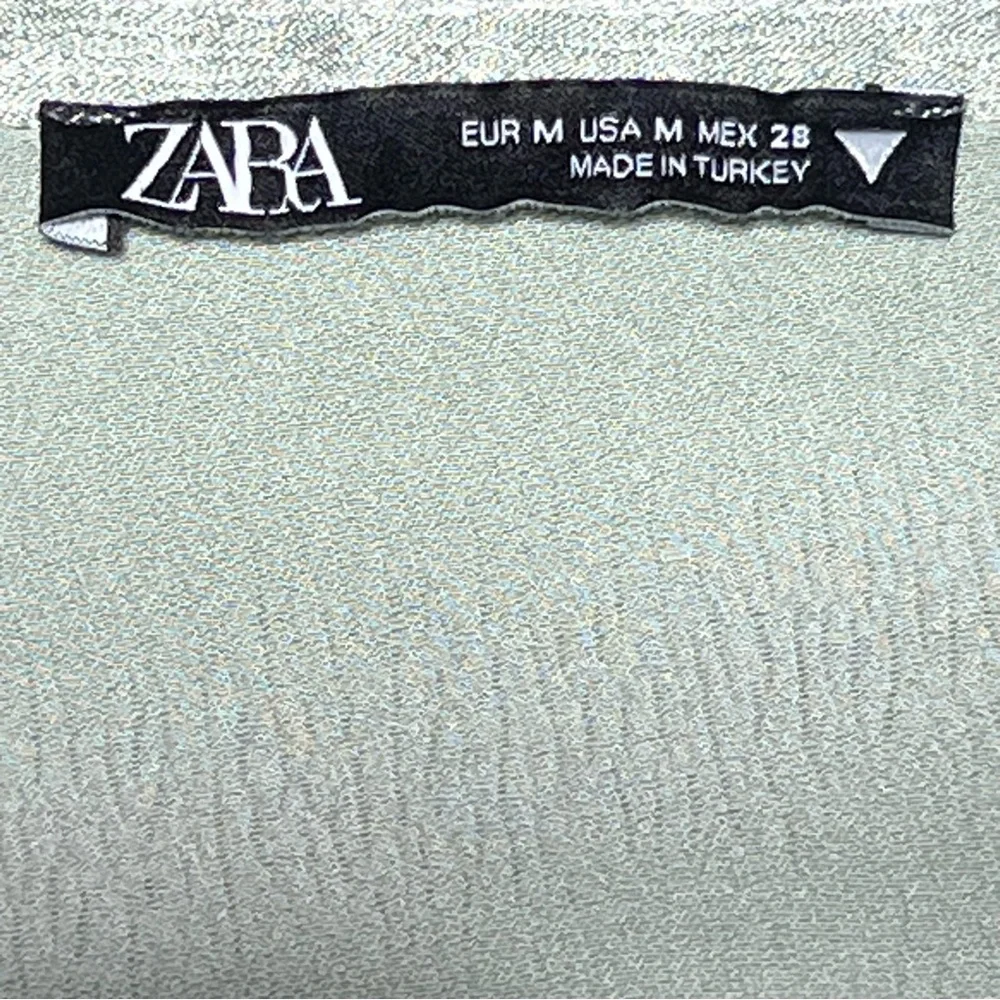 Zara Medium Light Green‎ Satin blouse - Picture 7 of 10